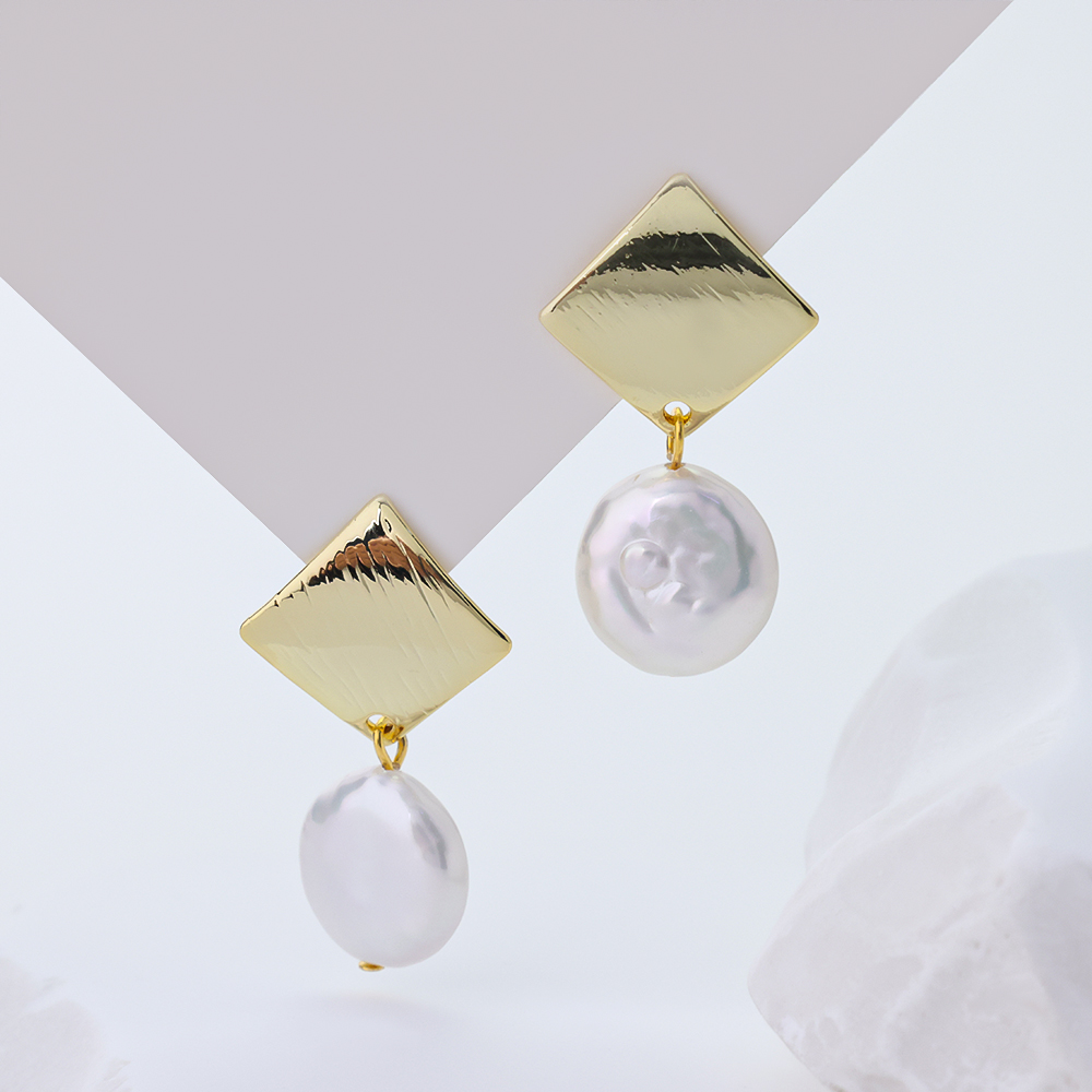 Planet Zircon Gold 925 Sterling Silver Earrings E11200
