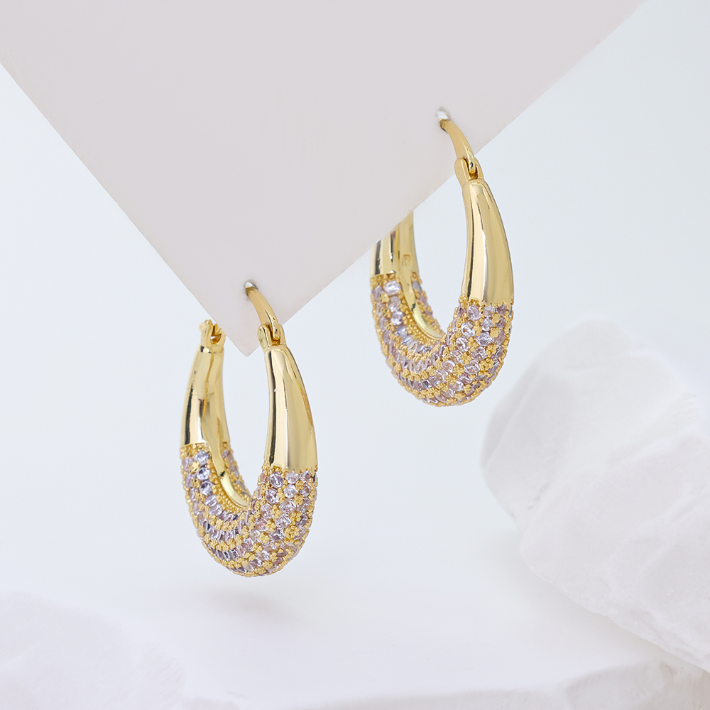 Planet Zircon Gold 925 Sterling Silver Earrings E11145