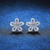 S925 Sterling Silver Sunflower Moissanite Earring Gift For Ladies