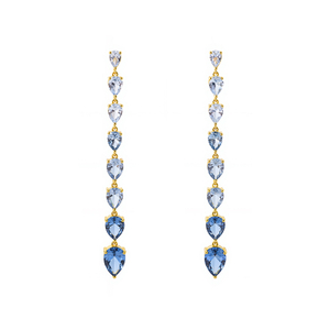 Colorful 5A CZ 925 Silver Earrings 18k Gold Plated