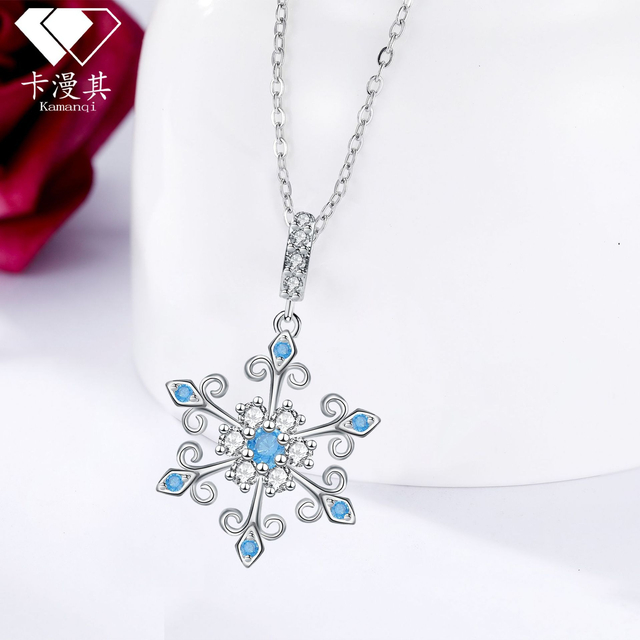 S925 Silver Blue Flash Zirconia Teardrop Necklace For Woman