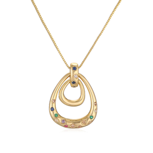 S925 Silver 18K Gold Plated Necklace Zircon Pendant For Woman