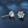 S925 Moissanite fashionable and stylish classic six-prong silver stud earrings