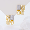 Chic Square Crystal Ear Cuffs – Gold-Plated 925 Silver – Minimalist Fashion Jewelry for Daily Wear & Gifting