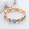 Sterling Silver Flower Paint Bracelet For Woman Gift New Design