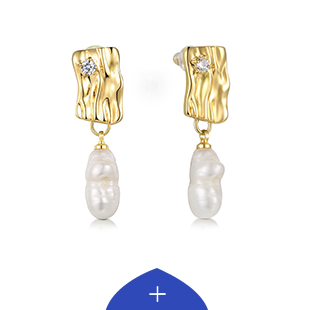 Gold Pearl Drop Fashion Statement Earrings