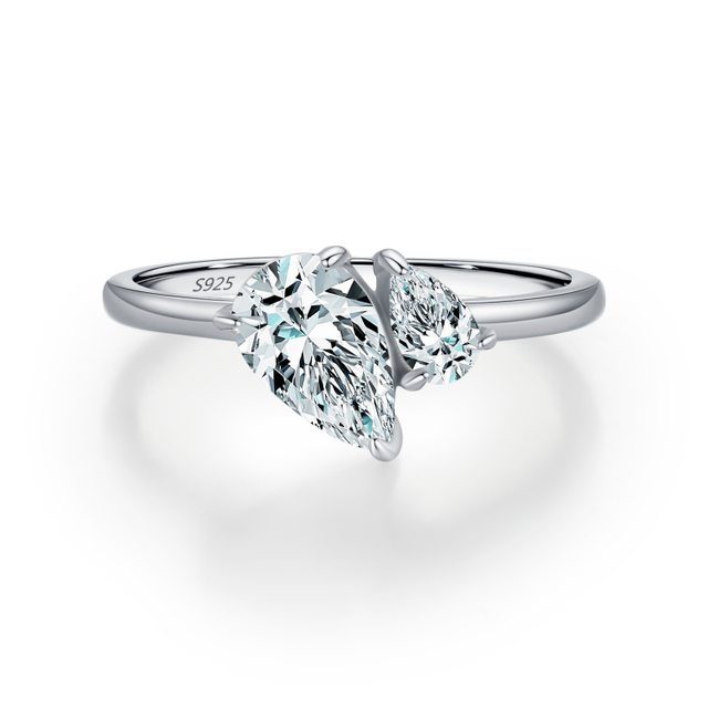 Fashion Rhodium 925 Silver Rings Simple Jewelry For Women Girl