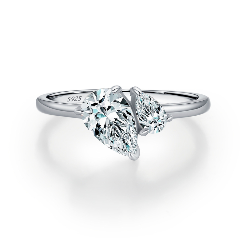 Fashion Rhodium 925 Silver Rings Simple Jewelry For Women Girl