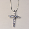 925 Silver Cross Necklace High Quality Polish Rhodium Plated
