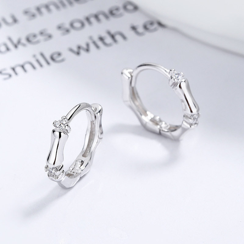 925 Sterling Silver Slub Earrings Design Tide Ear Ring For Woman