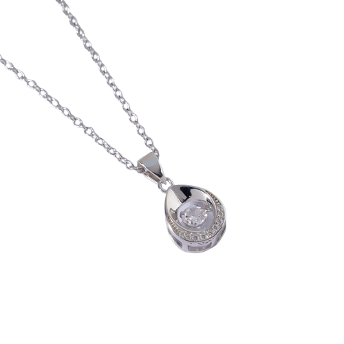 Fashion S925 Silver White CZ Necklace Jewelry For Woman Girl