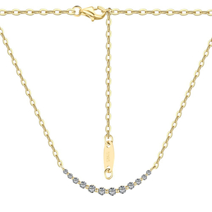 S925 Silver Necklace Girls Smile Row Drill Geometric Pendant For Woman