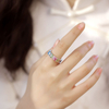 S925 silver ring with colored gemstones rainbow zircon ring for women