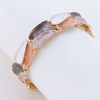 Colorful Printed Hinged S925 Silver Bangle Jewelry Spiral Enamel Adjustable Bracelet