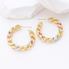 S925 Silver Plain Hoop Earrings Colored Painted Jewelry 18K Gold Plated Earrings