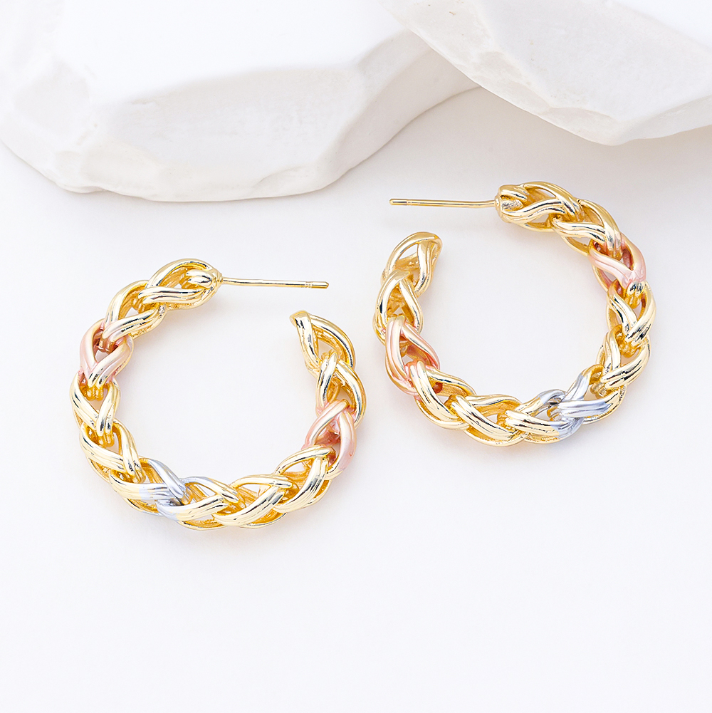 S925 Silver Plain Hoop Earrings Colored Painted Jewelry 18K Gold Plated Earrings