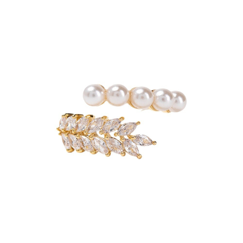 Sterling Silver Pearl CZ Ring Rhodium Plated Ajustable Ring For Woman
