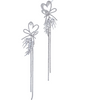 925 Silver Butterfly Tassel Earrings Wedding Earrings