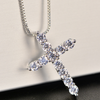 925 Silver Cross Necklace High Quality Polish Rhodium Plated