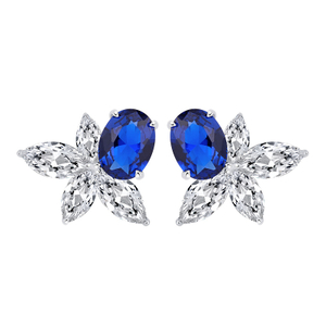 S925 silver colored gemstones, retro and simple daily women's stud earrings