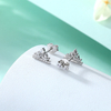 S925 Sterling Silver Round Zircon Crown Earrings For Woman