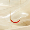 S999 Sterling Silver I-shaped Smile Gemstone Necklace For Woman