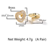 Guangzhou Hollow Heart Shape Bling Earring Brass Wholesale Factory