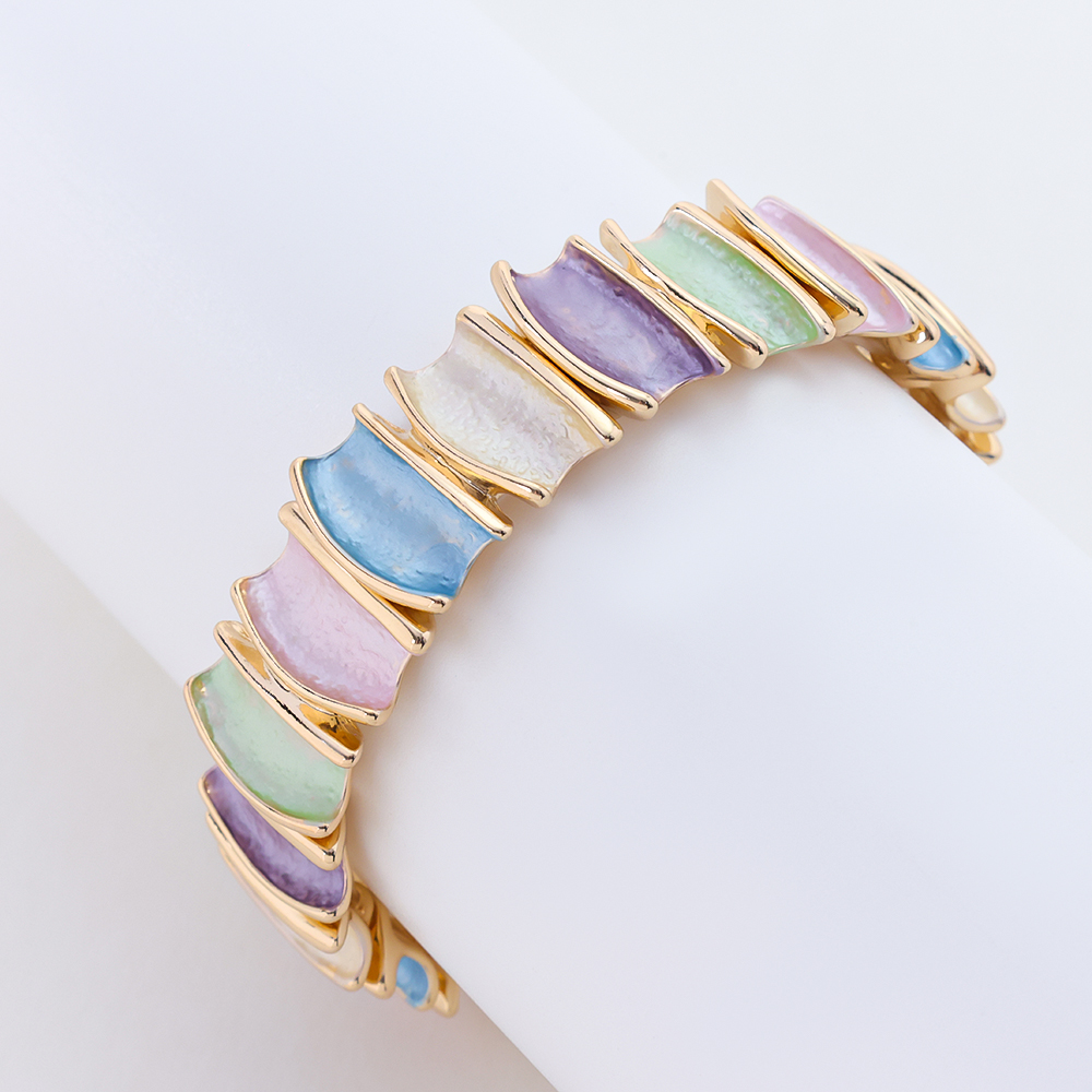 925 Sterling Silver Colorful Paint Adjustable Bracelet For Woman Girl