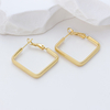 Modern Square Hoop Earrings – 18K Gold Plated over Sterling Silver, Lightweight & Tarnish Resistant
