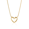 S925 Sterling Silver Plain Heart Necklace Gift For Ladies