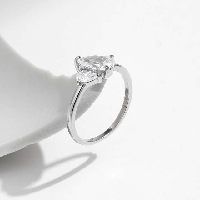 Fashion Rhodium 925 Silver Rings Simple Jewelry For Women Girl