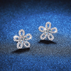 S925 Sterling Silver Sunflower Moissanite Earring Gift For Ladies
