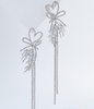 925 Silver Butterfly Tassel Earrings Wedding Earrings