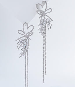 925 Silver Butterfly Tassel Earrings Wedding Earrings