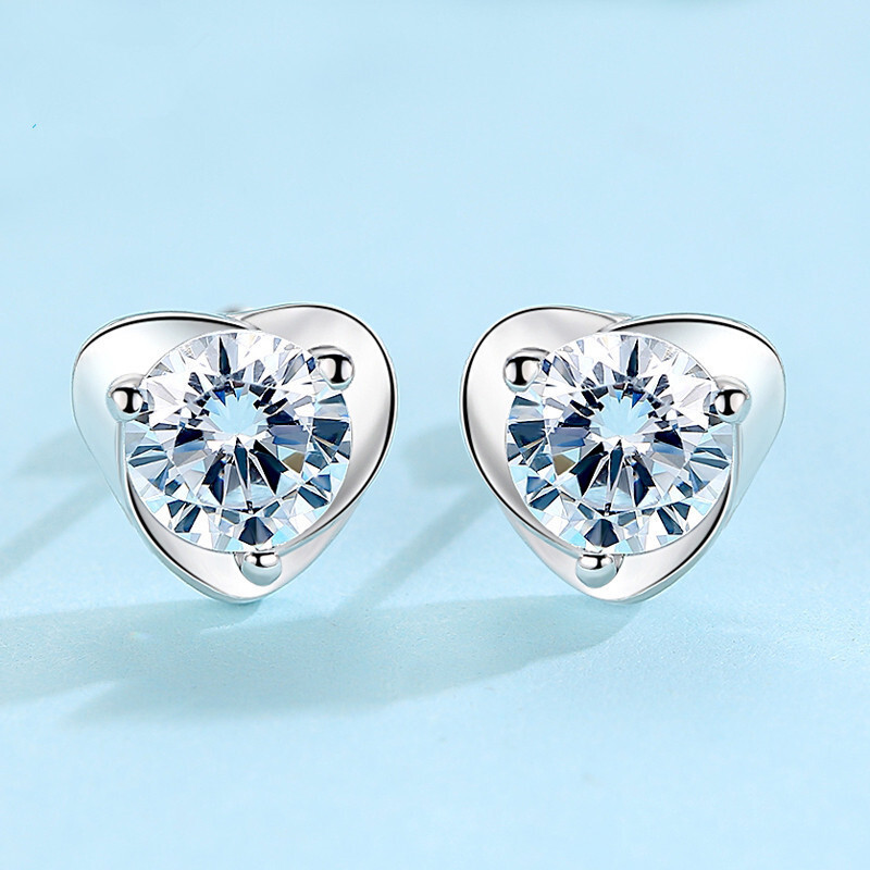 S925 Sterling Silver Heart-Shaped Earrings for Women Fashionable Gift