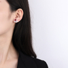 S925 silver colored gemstones, retro and simple daily women's stud earrings