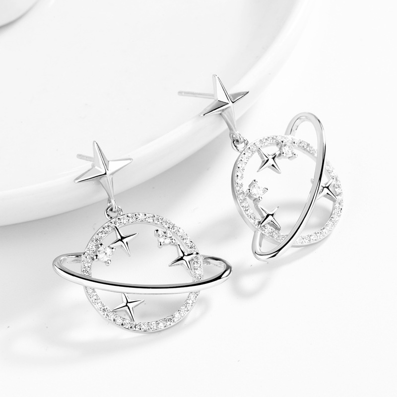 Planet Earrings Female S925 Sterling Silver Earrings Wholesale