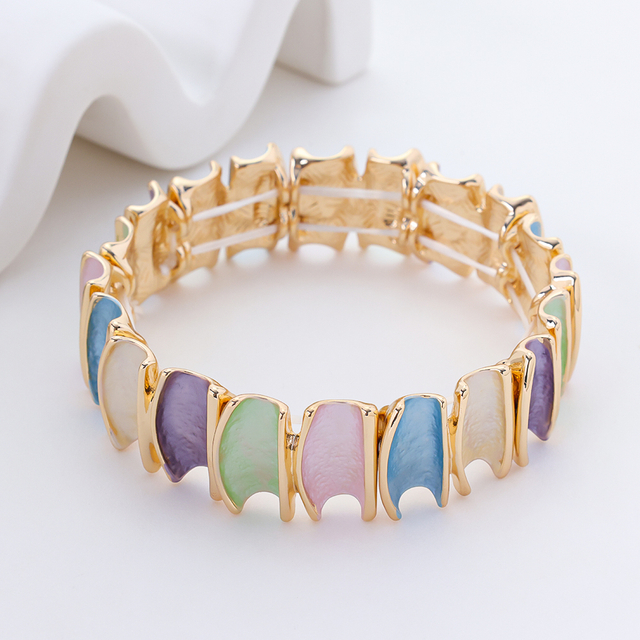 925 Sterling Silver Colorful Paint Adjustable Bracelet For Woman Girl