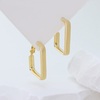 Modern Square Hoop Earrings – 18K Gold Plated over Sterling Silver, Lightweight & Tarnish Resistant