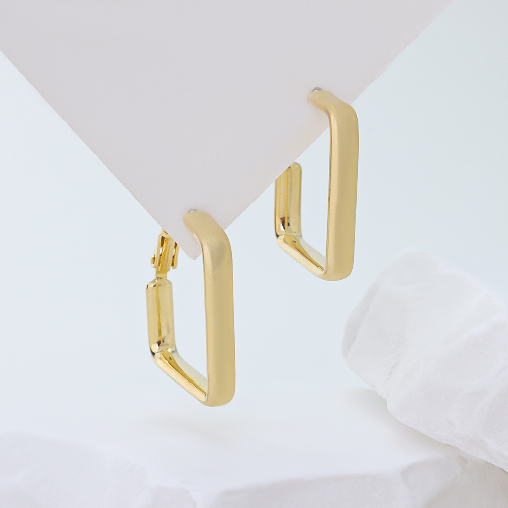Modern Square Hoop Earrings – 18K Gold Plated over Sterling Silver, Lightweight & Tarnish Resistant