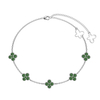 925 Silver Four Clover Leaf Colorful Cubic Zircon Bracelet for women 14K Yellow Gold 