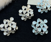 Silver Enamel Earring Floral Earrings Flower Stud Earrings