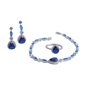 Women Silver Jewelry Set 5A CZ Rhodium 