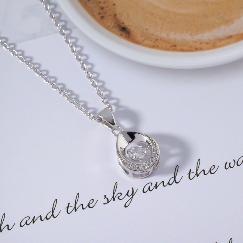 Fashion S925 Silver White CZ Necklace Jewelry For Woman Girl