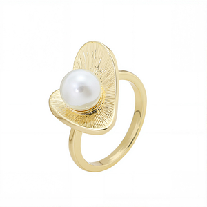 S925 sterling silver shell pearl firework close ring