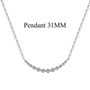 S925 Silver Necklace Girls Smile Row Drill Geometric Pendant For Woman