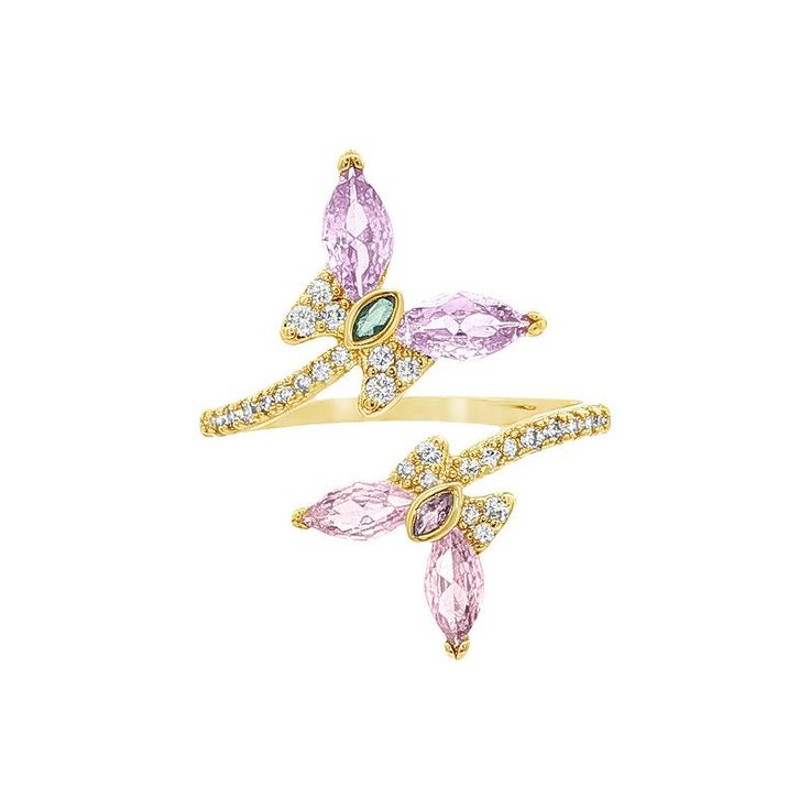 925 Sterling Silver colorful CZ flower Rings for Women Dainty Adjustable ring