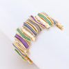 Colorful Paint Adjustable 925 Sterling Silver Bangle Bracelet For Woman Gift