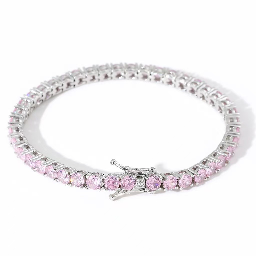 925 Silver CZ Jewelry Tennis Bracelet For Women MenJewelry Gift