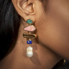 Unique Design Color Enamel 925 Silver Jewelry Earrings with 18K Gold Plating